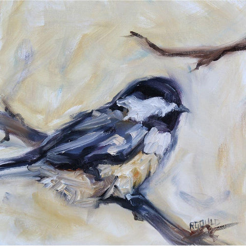 Chickadee 4 Gold Ornate Wood Framed Art Print with Double Matting by Gould, Renee