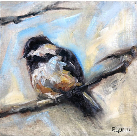 Chickadee 5 Black Modern Wood Framed Art Print by Gould, Renee