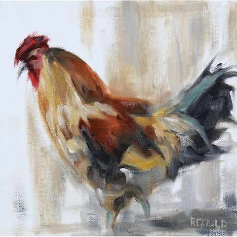 Chicken 2 Black Modern Wood Framed Art Print with Double Matting by Gould, Renee