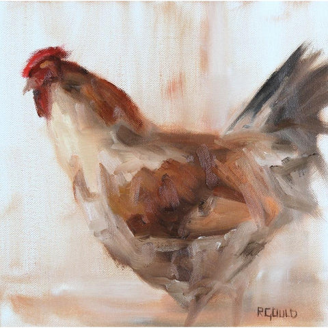 Chicken 9 Black Modern Wood Framed Art Print with Double Matting by Gould, Renee