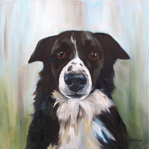 Dog 2-15 Black Modern Wood Framed Art Print by Gould, Renee