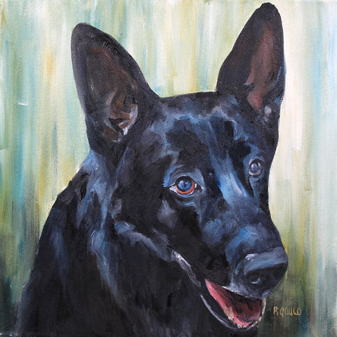 Dog 2-18 White Modern Wood Framed Art Print with Double Matting by Gould, Renee