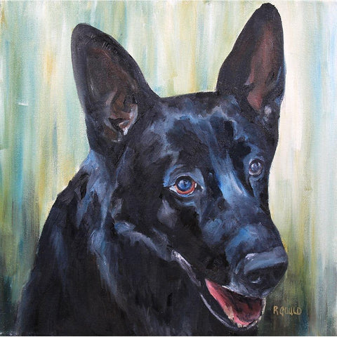 Dog 2-18 Black Modern Wood Framed Art Print by Gould, Renee
