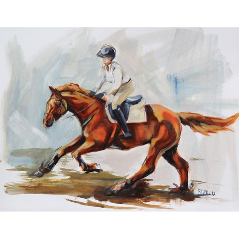 Galloping Black Modern Wood Framed Art Print with Double Matting by Gould, Renee