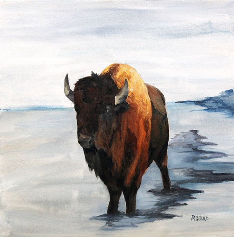 Iceman White Modern Wood Framed Art Print with Double Matting by Gould, Renee