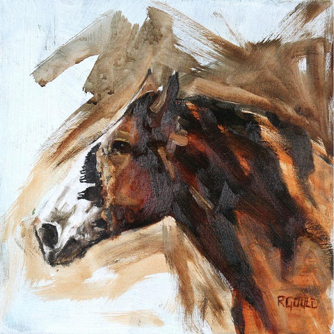 Lead Mare Gold Ornate Wood Framed Art Print with Double Matting by Gould, Renee