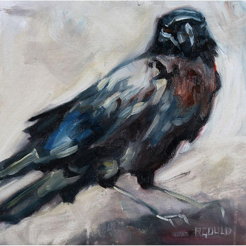 Raven Black Modern Wood Framed Art Print by Gould, Renee