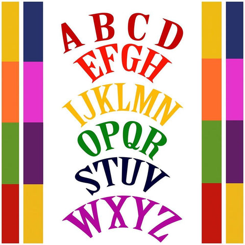 Rainbow Alphabet-1 Black Modern Wood Framed Art Print with Double Matting by Homawoo, Richard