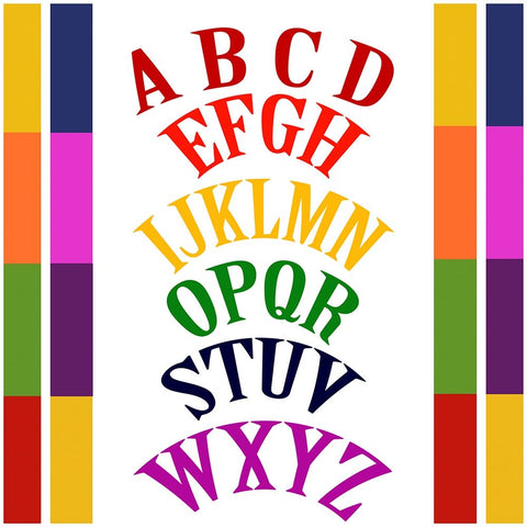 Rainbow Alphabet-1 Black Ornate Wood Framed Art Print with Double Matting by Homawoo, Richard