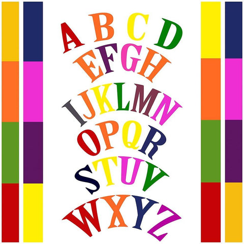 Rainbow Alphabet-2 Black Modern Wood Framed Art Print with Double Matting by Homawoo, Richard