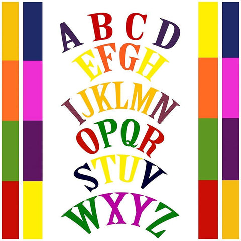 Rainbow Alphabet-3 Gold Ornate Wood Framed Art Print with Double Matting by Homawoo, Richard