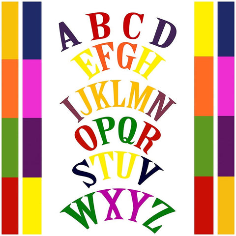 Rainbow Alphabet-3 Black Ornate Wood Framed Art Print with Double Matting by Homawoo, Richard