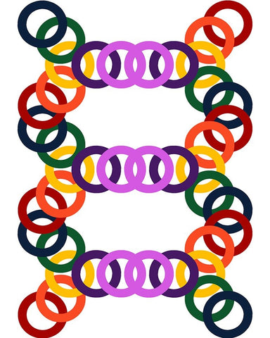 Rainbow Circles-9 White Modern Wood Framed Art Print with Double Matting by Homawoo, Richard