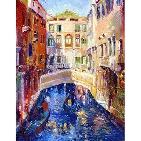 Venice Black Modern Wood Framed Art Print with Double Matting by Wallich, Richard