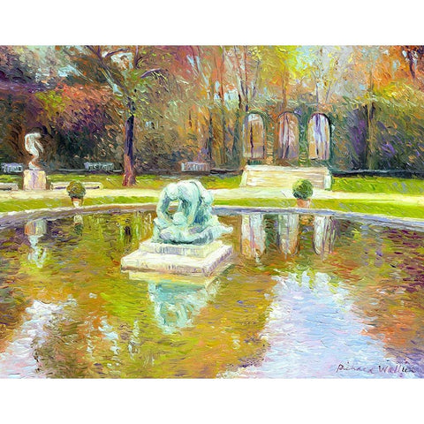 Rodin Museum Gold Ornate Wood Framed Art Print with Double Matting by Wallich, Richard