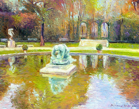 Rodin Museum Black Ornate Wood Framed Art Print with Double Matting by Wallich, Richard