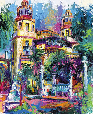 Hearst Castle Black Ornate Wood Framed Art Print with Double Matting by Wallich, Richard