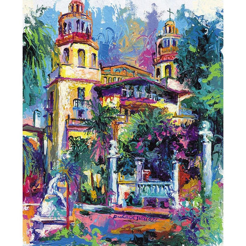 Hearst Castle White Modern Wood Framed Art Print by Wallich, Richard