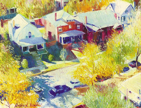 Downing Street White Modern Wood Framed Art Print with Double Matting by Wallich, Richard