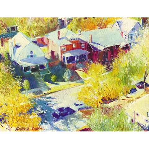 Downing Street Black Modern Wood Framed Art Print with Double Matting by Wallich, Richard