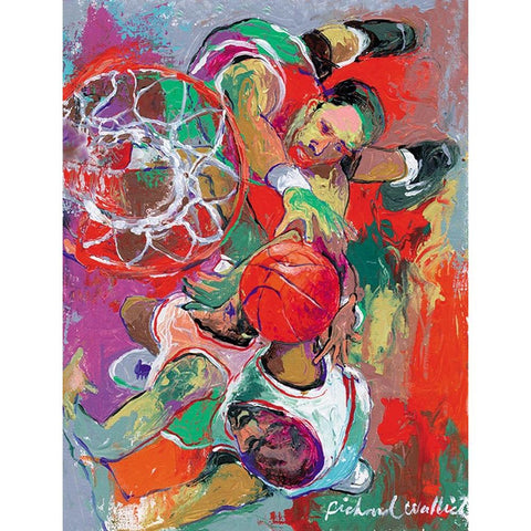 Basketball Black Modern Wood Framed Art Print with Double Matting by Wallich, Richard