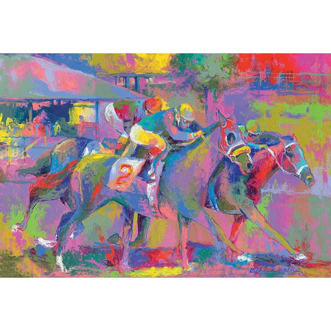 Horse Race 1 Gold Ornate Wood Framed Art Print with Double Matting by Wallich, Richard