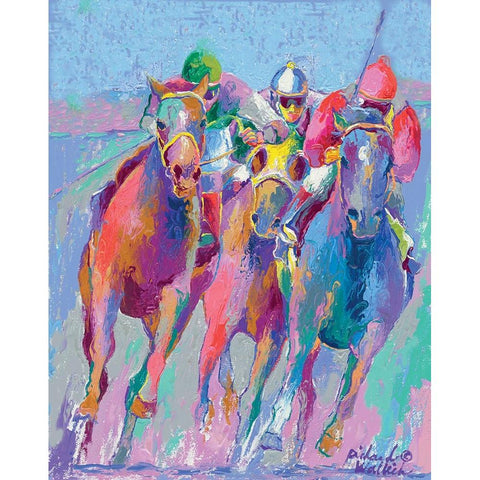 Horse Race 2 Black Modern Wood Framed Art Print with Double Matting by Wallich, Richard