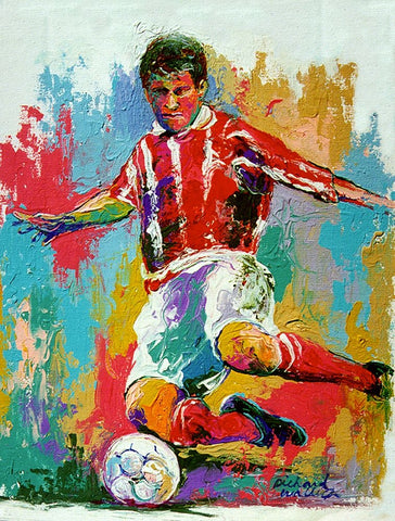 Soccer White Modern Wood Framed Art Print with Double Matting by Wallich, Richard