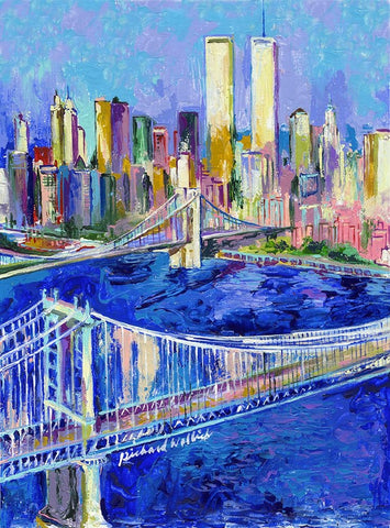 New York Black Ornate Wood Framed Art Print with Double Matting by Wallich, Richard