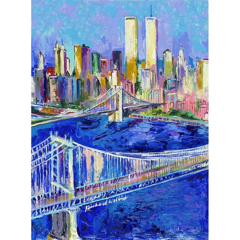New York Black Modern Wood Framed Art Print by Wallich, Richard
