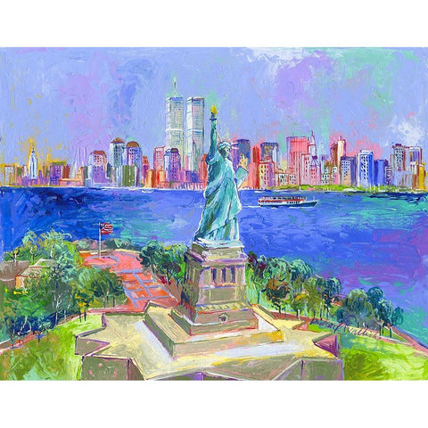 Statue Of Liberty Black Modern Wood Framed Art Print by Wallich, Richard