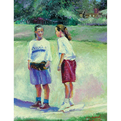 Buddies White Modern Wood Framed Art Print by Wallich, Richard