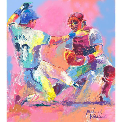 Baseball Black Modern Wood Framed Art Print with Double Matting by Wallich, Richard