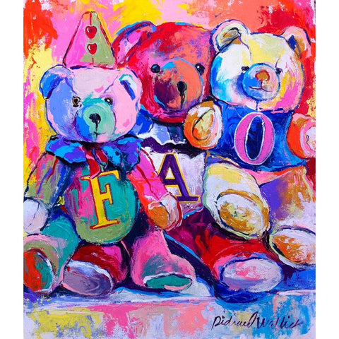 Bears Black Modern Wood Framed Art Print by Wallich, Richard