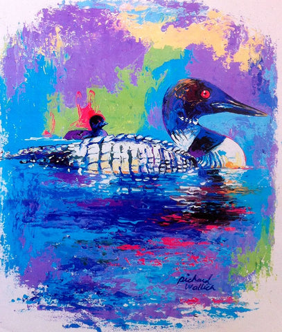 Ducks Black Ornate Wood Framed Art Print with Double Matting by Wallich, Richard
