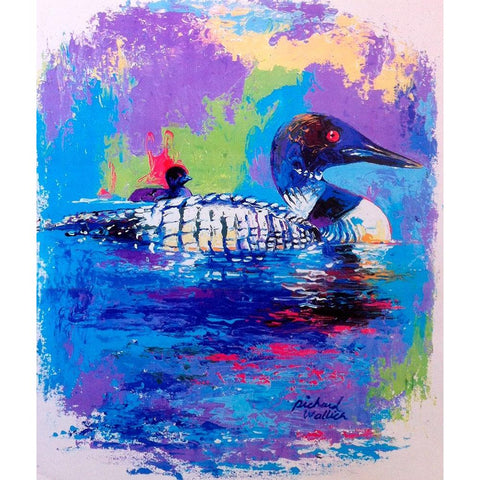 Ducks Black Modern Wood Framed Art Print by Wallich, Richard