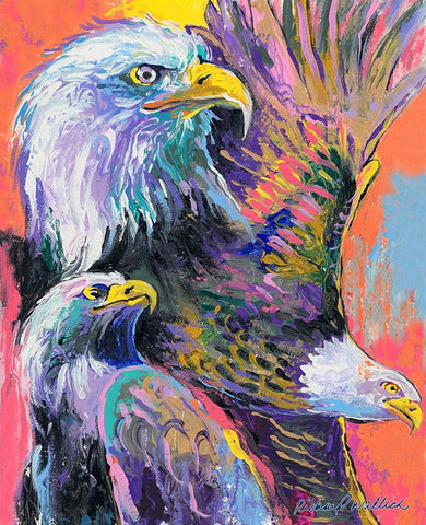 Eagle White Modern Wood Framed Art Print with Double Matting by Wallich, Richard