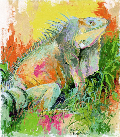 Lizard White Modern Wood Framed Art Print with Double Matting by Wallich, Richard