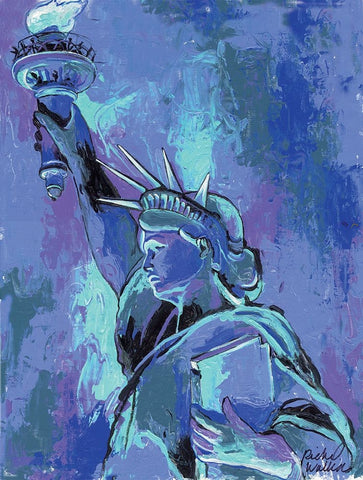 Statue Of Liberty 2 White Modern Wood Framed Art Print with Double Matting by Wallich, Richard