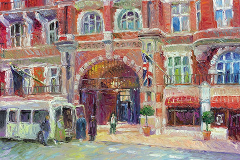 London Black Ornate Wood Framed Art Print with Double Matting by Wallich, Richard