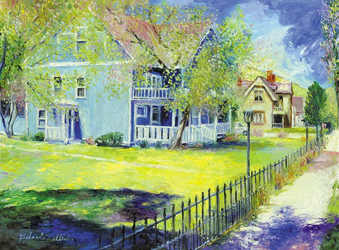 Georgetown White Modern Wood Framed Art Print with Double Matting by Wallich, Richard