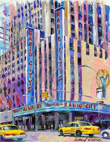 Radio City Music Hall White Modern Wood Framed Art Print with Double Matting by Wallich, Richard
