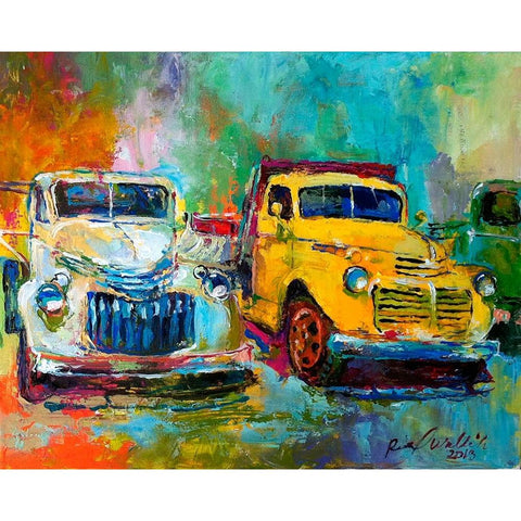 Yellow Truck Gold Ornate Wood Framed Art Print with Double Matting by Wallich, Richard