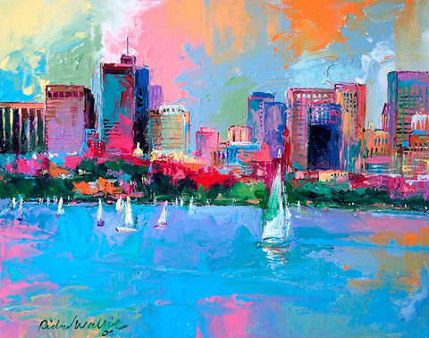 Boston White Modern Wood Framed Art Print with Double Matting by Wallich, Richard