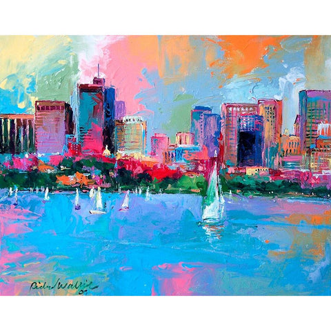 Boston White Modern Wood Framed Art Print by Wallich, Richard