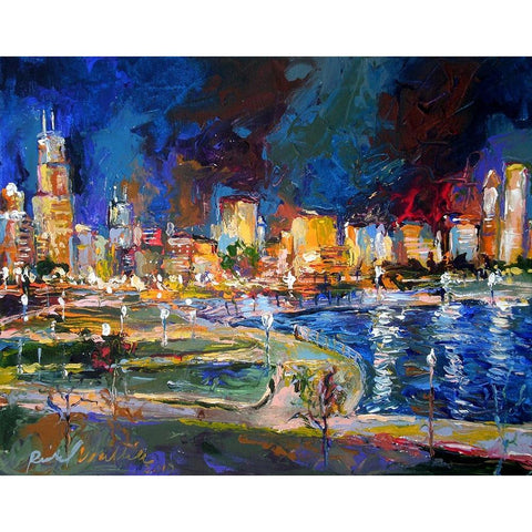 Chicago White Modern Wood Framed Art Print by Wallich, Richard