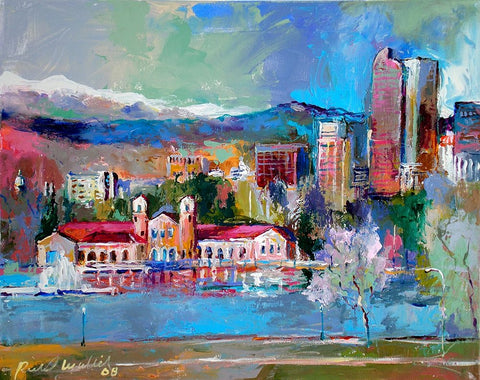 Denver White Modern Wood Framed Art Print with Double Matting by Wallich, Richard