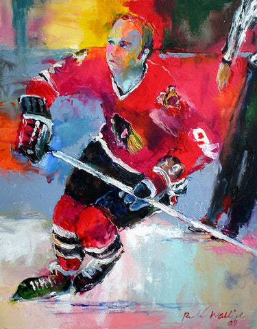 Bobby Hull White Modern Wood Framed Art Print with Double Matting by Wallich, Richard