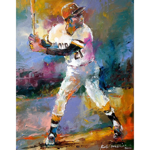 Roberto Clemente White Modern Wood Framed Art Print by Wallich, Richard