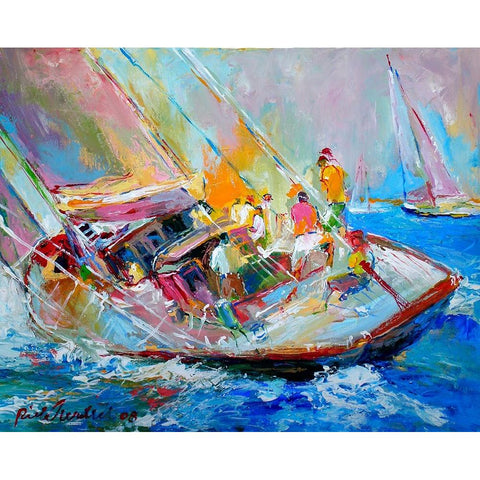 Sail White Modern Wood Framed Art Print by Wallich, Richard